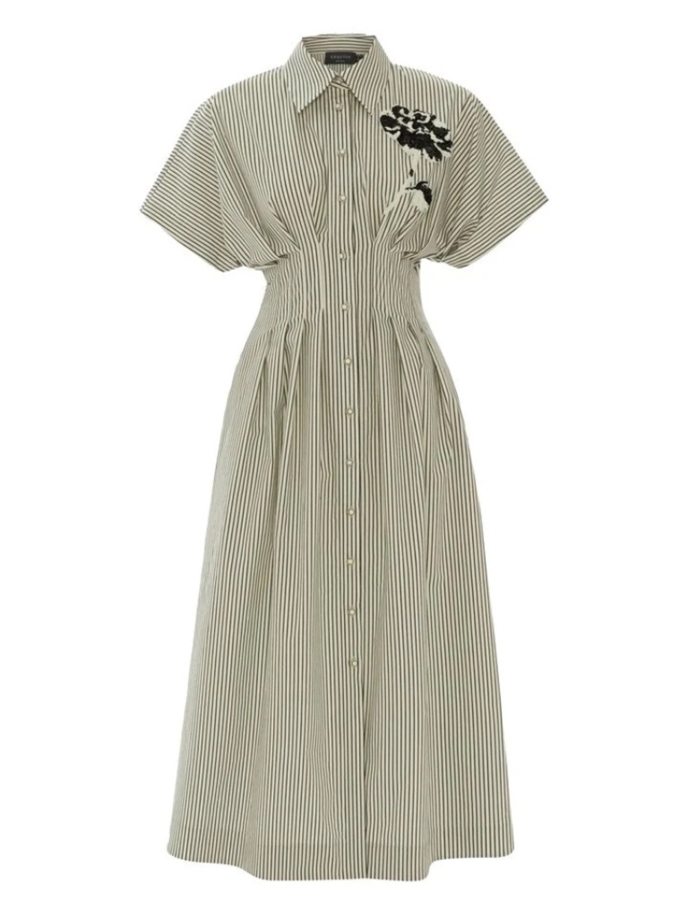 Tobie Exquise Stripe dress with beaded flower- New With Tag-Size 8